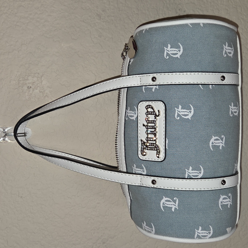 Juicy Couture Light Blue and White Mini NWOT